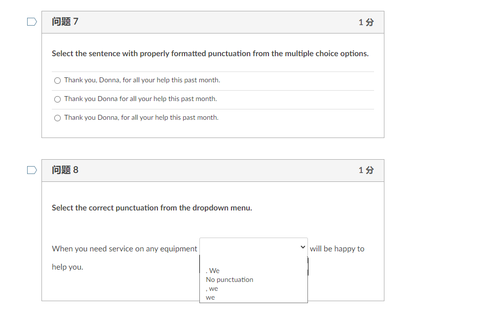 7 15 Select the sentence with properly formatted
