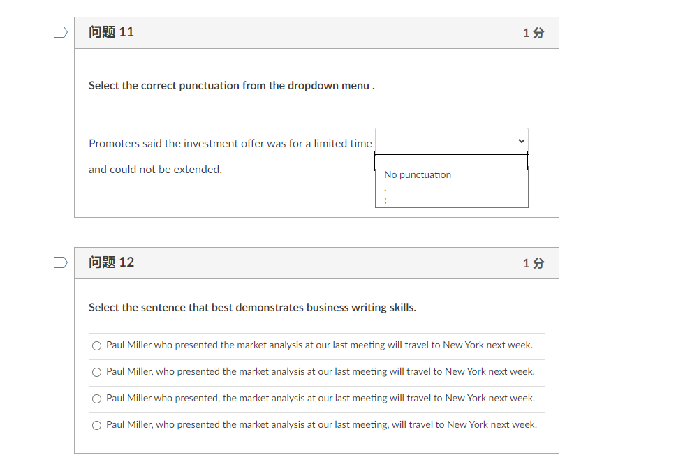 7 15 Select the sentence with properly formatted