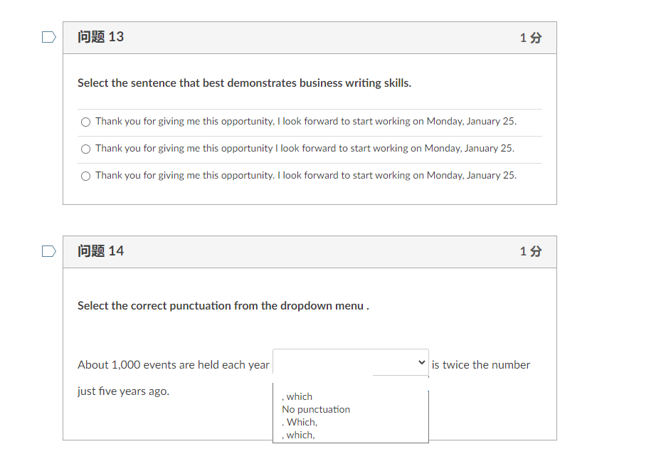7 15 Select the sentence with properly formatted