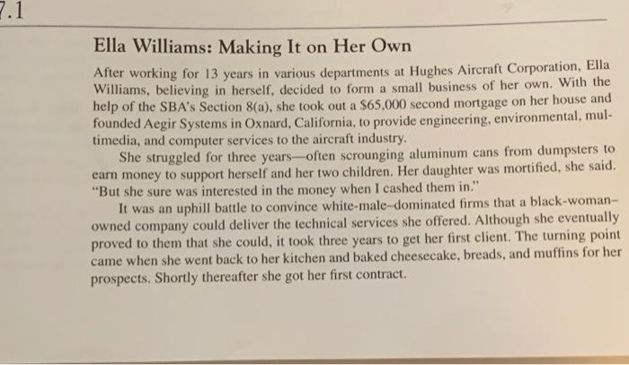 7.1 Ella Williams: Making It on Her Own After