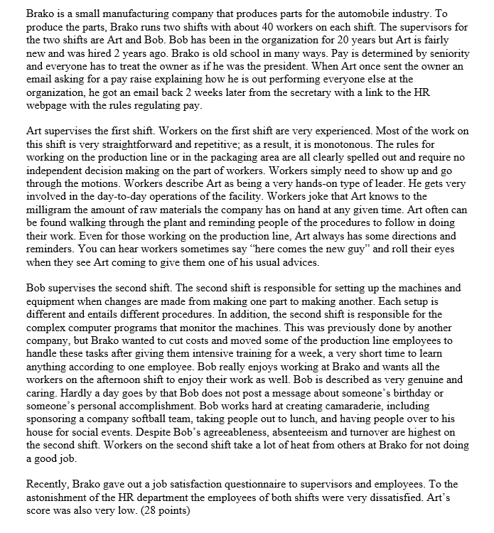 Brako is a small manufacturing company that