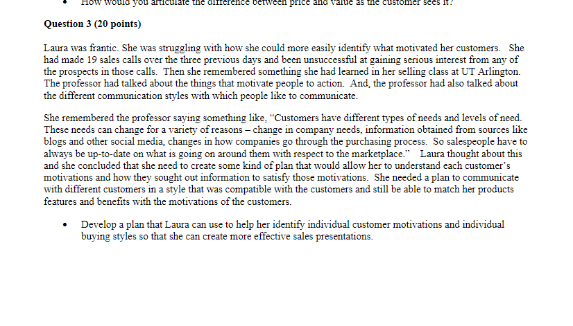 Question 1 (20points) You have been working in