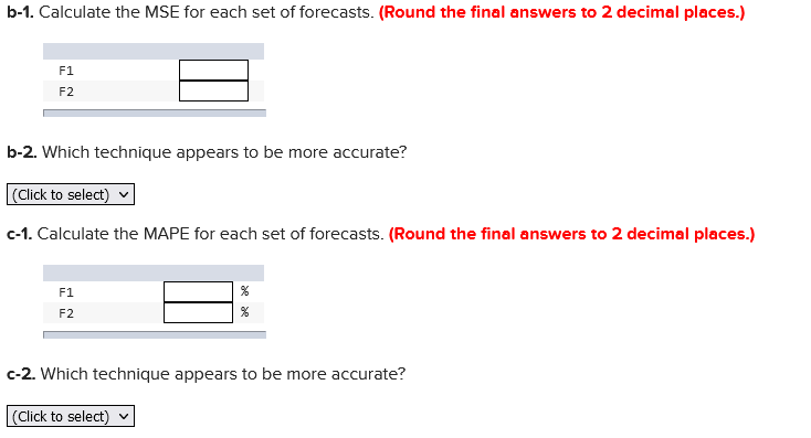 Two different forecasting techniques were used to