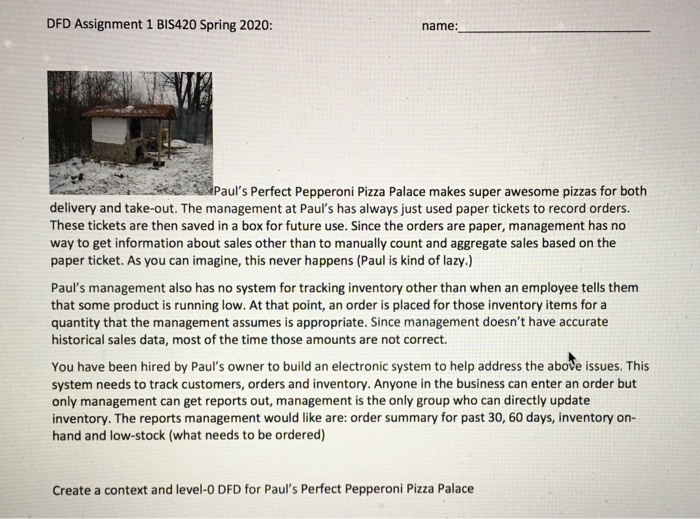 DFD Assignment 1 BIS420 Spring 2020: Paul's