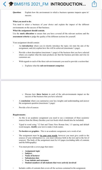 BMI5119 2021_FM INTRODUCTION... Question: Explain