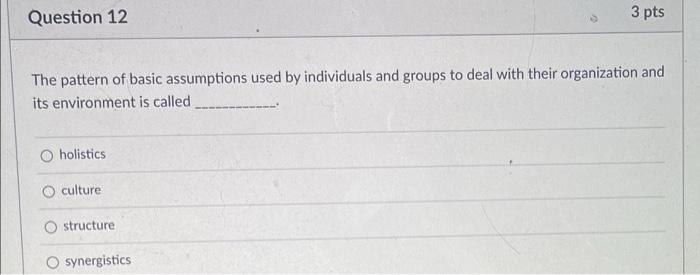 please answer all :) Question 12 3 pts The