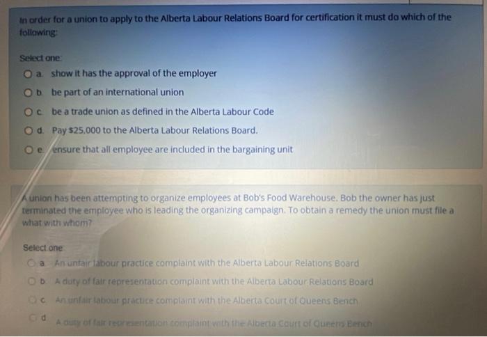labour relation The employer and union are
