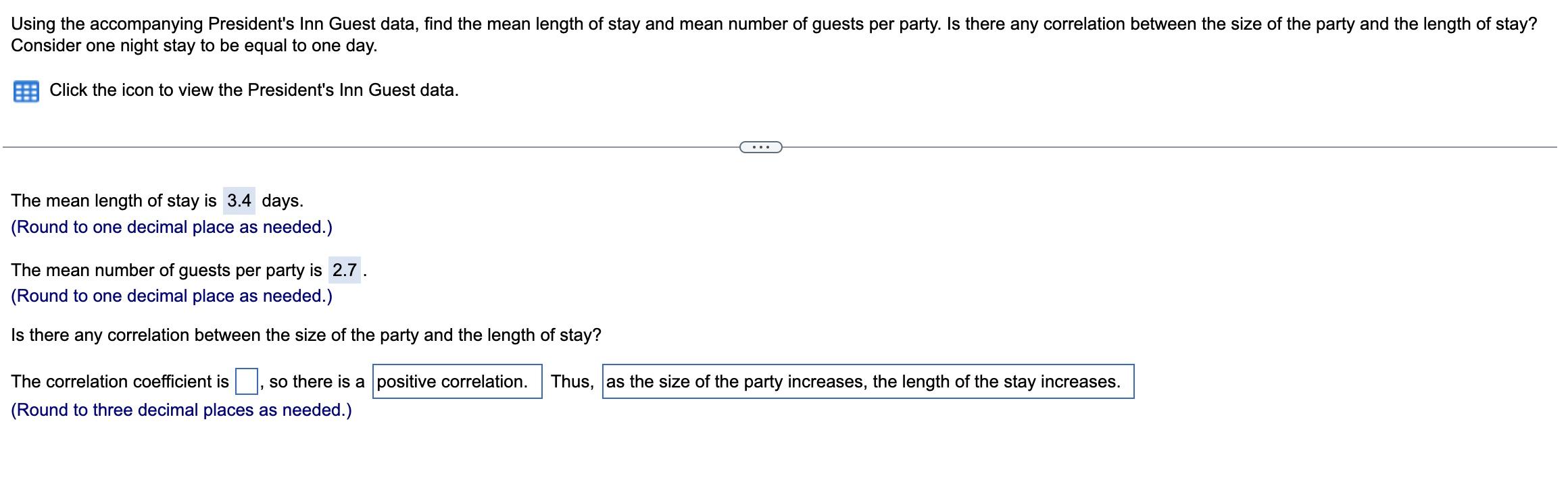 The correlation coefficient is ? Consider one