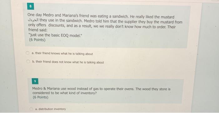 One day Medro and Mariana's friend was eating a