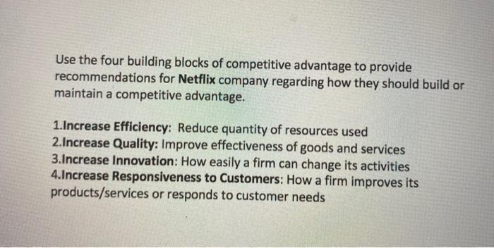 Use the four building blocks of competitive