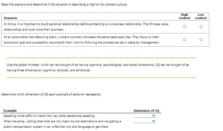 Read the scenario and determine if the situation