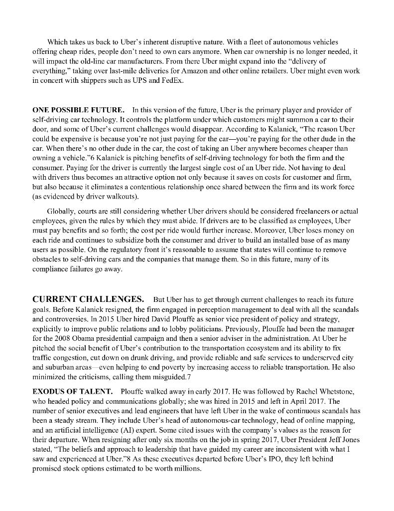 Read this CASE Uber: Ethically Most Challenged