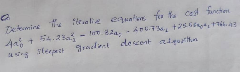 C Determine the the iterative equations for the