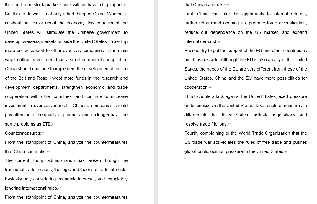 Use different sentences to represent the material