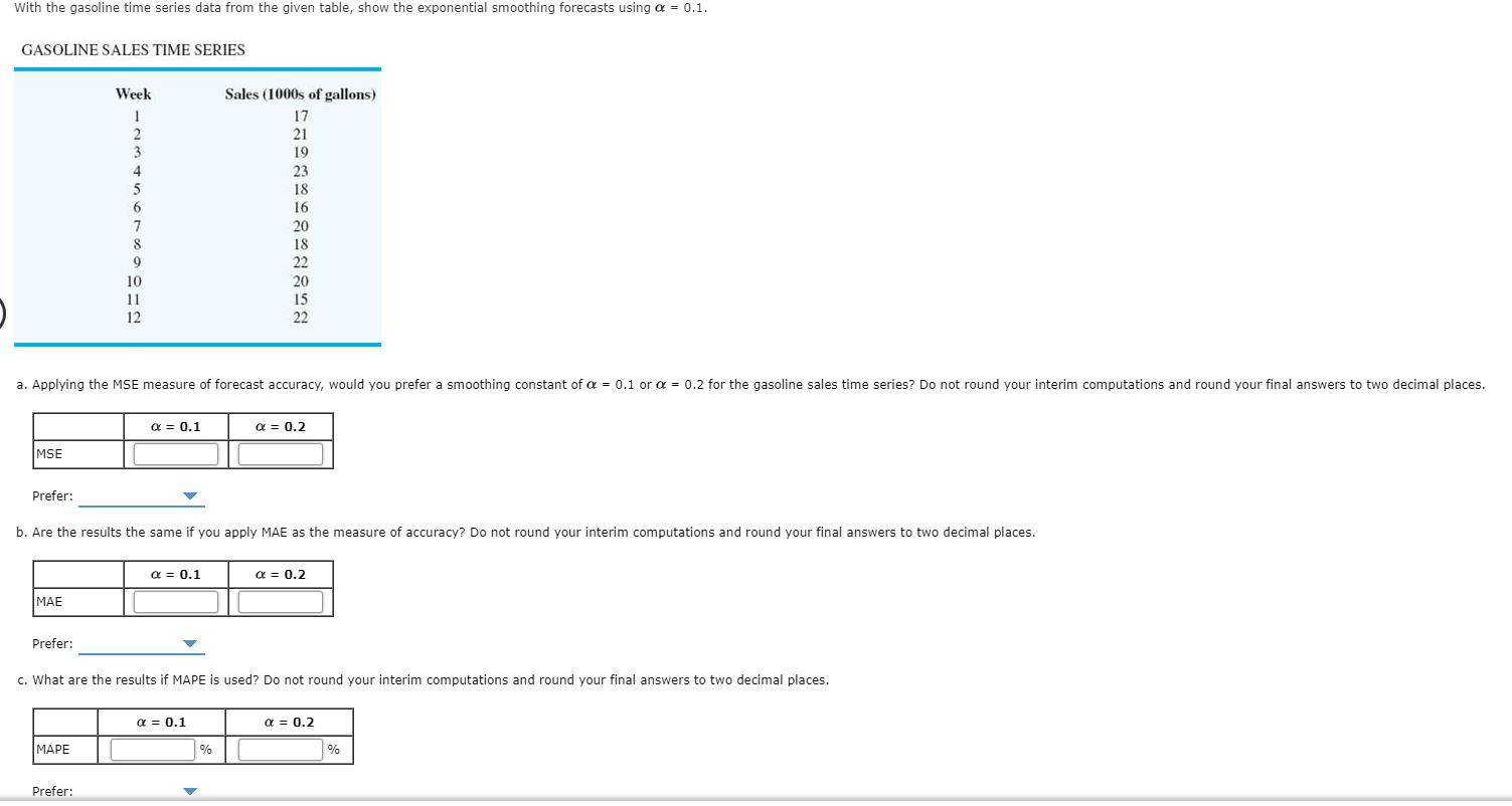 The options for prefer for A B and C are 0.1 or