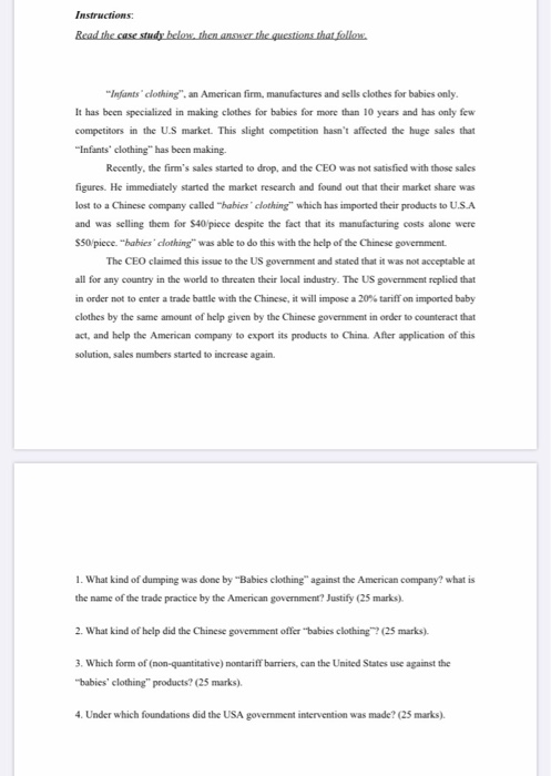 Instructions: Read the case study below. then