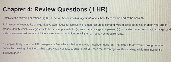 help please Chapter 4: Review Questions (1 HR)