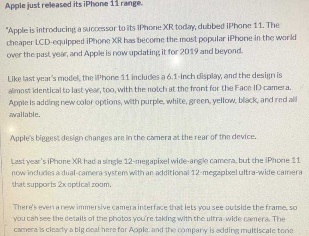 Apple just released its iPhone 11 range. "Apple