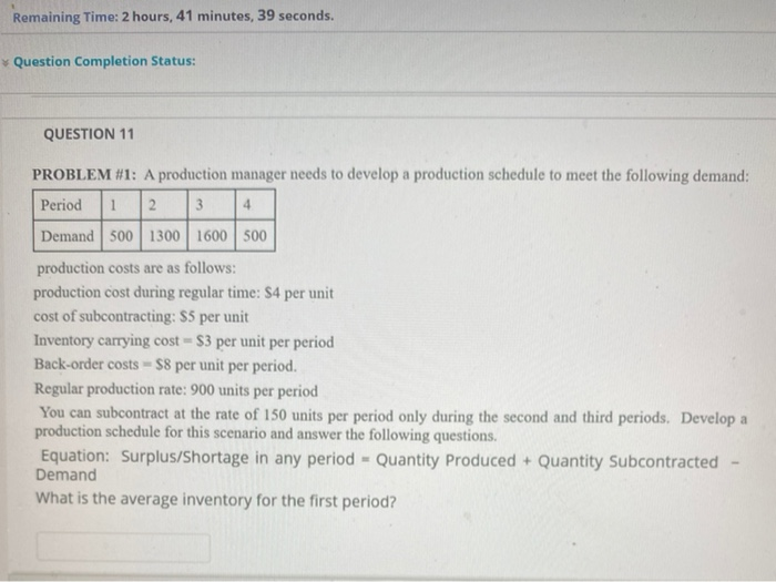 Remaining Time: 2 hours, 41 minutes, 39 seconds.