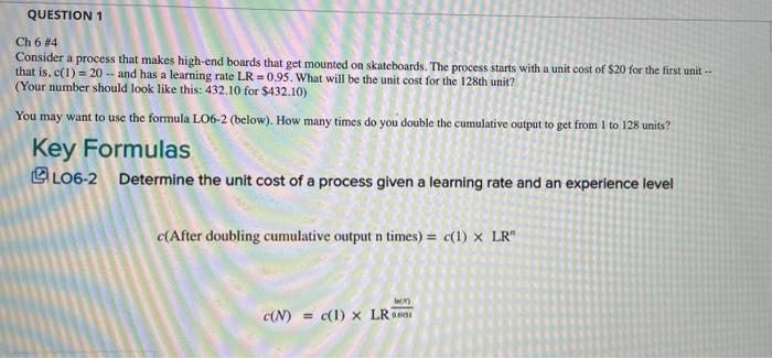 QUESTION 1 Ch 6 #4 Consider a process that makes
