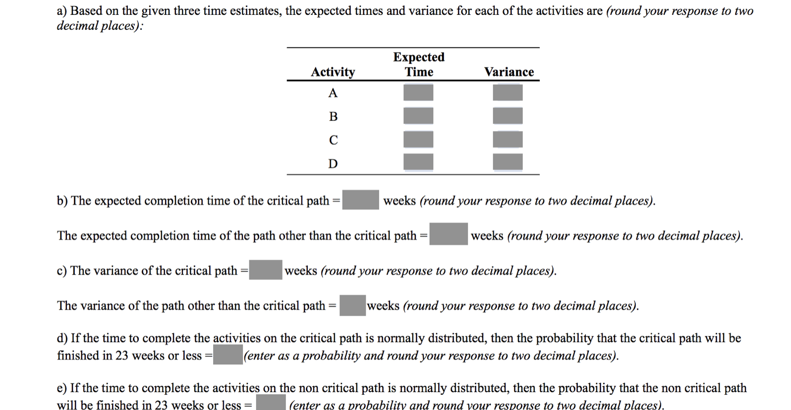 This exercise contains only parts a,b,c,d, and e.