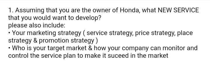 For Q1, the service must be different from its