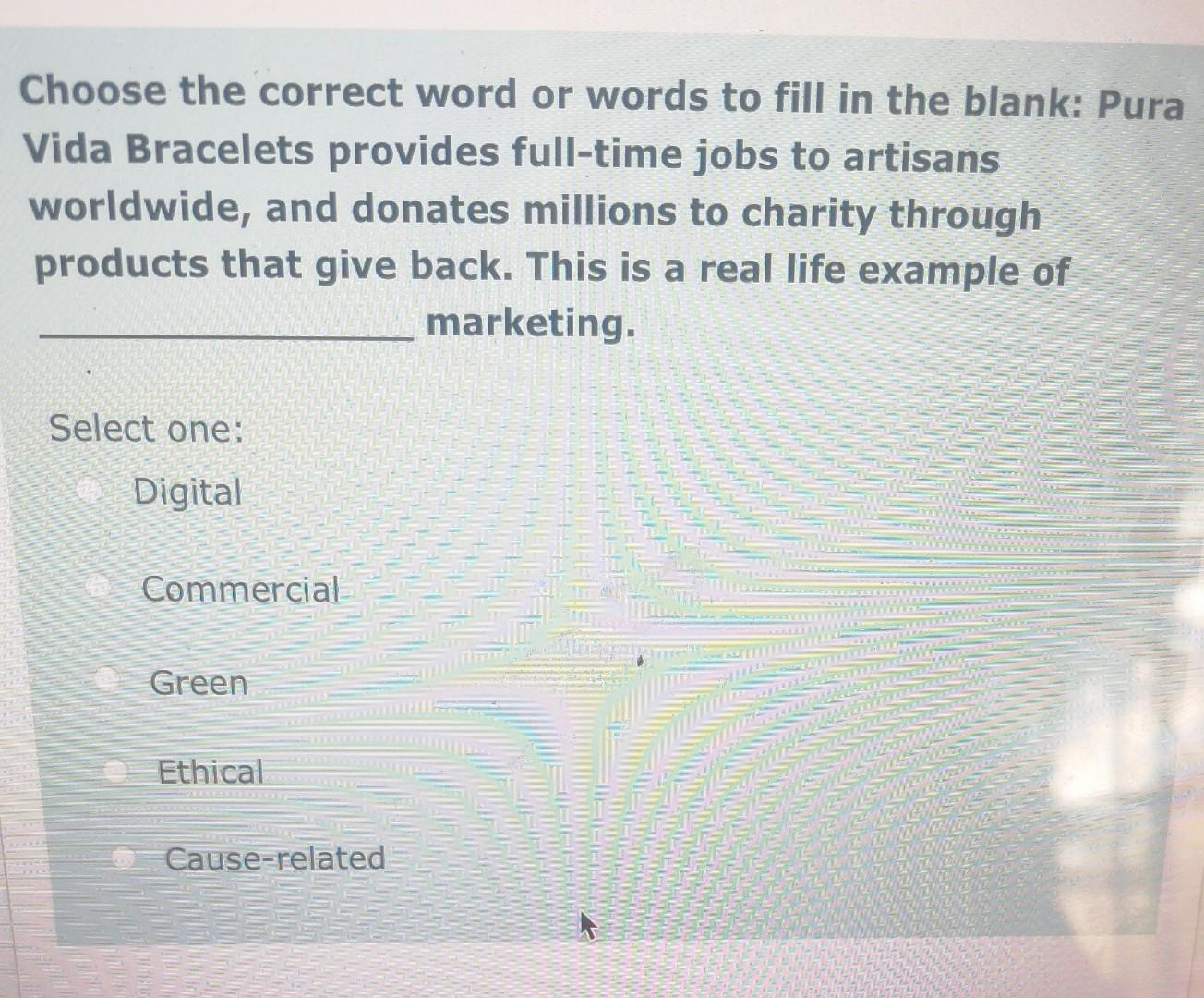 Choose the correct word or words to fill in the