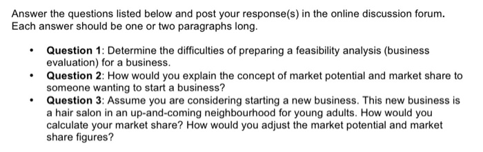 Answer the questions listed below and post your