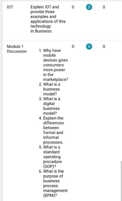 0 0 0 Explain IoT and provide three examples and