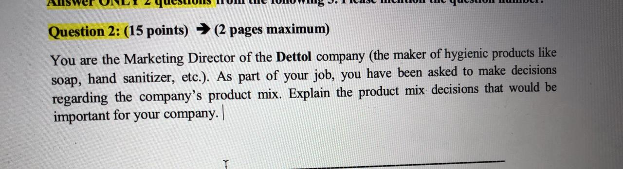Answer Question 2: (15 points) (2 pages maximum)