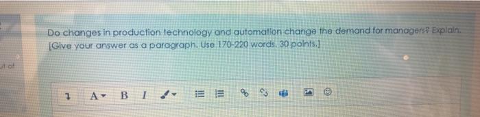 Do changes in production technology and