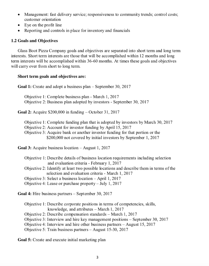 For Glass Boot, develop a vision and a mission