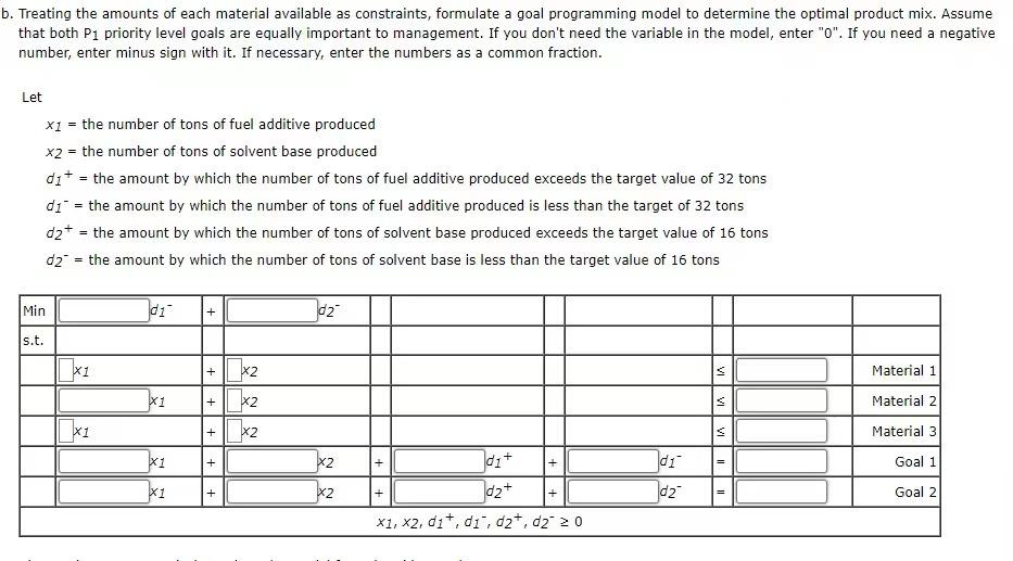 The RMC Corporation blends three raw materials to