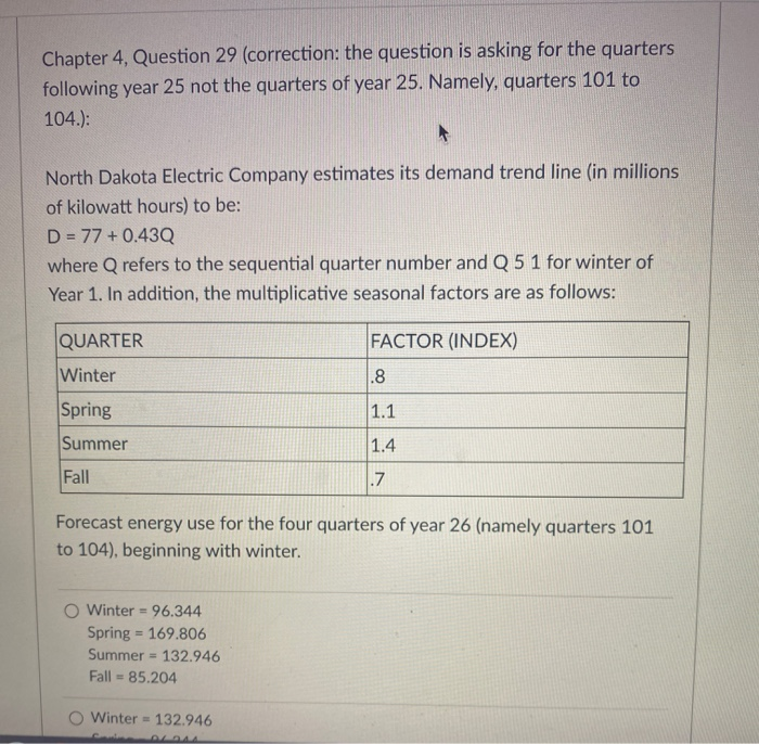 Chapter 4, Question 29 (correction: the question