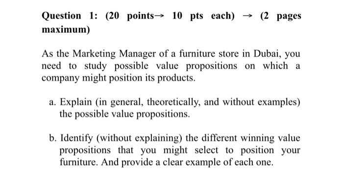 Question 1: (20 points10 pts each) (2 pages