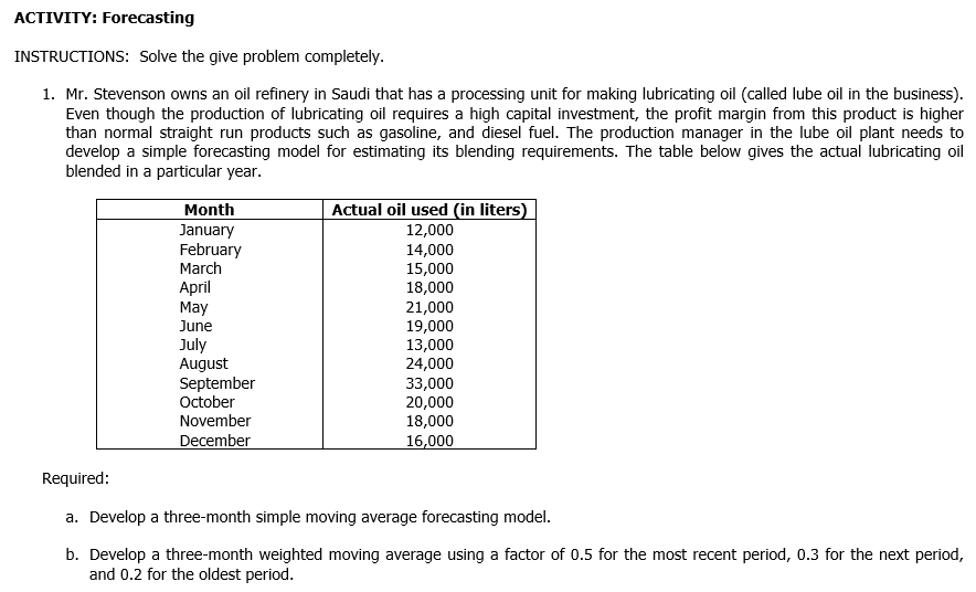 Please show the answer using Excel (screenshot