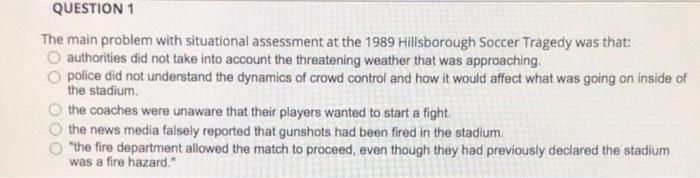 The main problem with situational assessment at