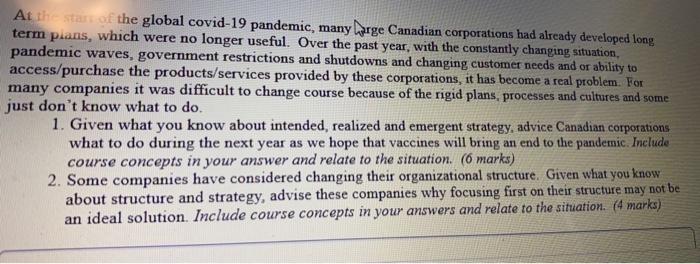 At the start of the global covid-19 pandemic,