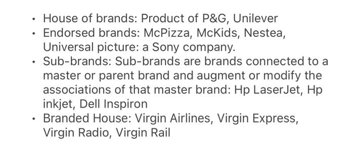 please provide 2 examples of each category (house