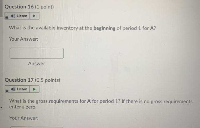 Use the following inventory information for the