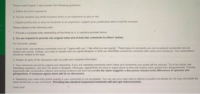 Please read Chapter 2 and answer the following