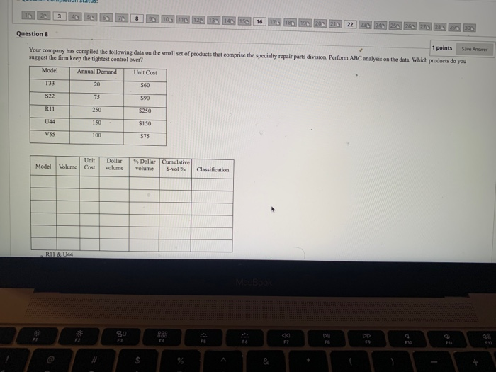 Question 8 1 points Save Answer Your company has