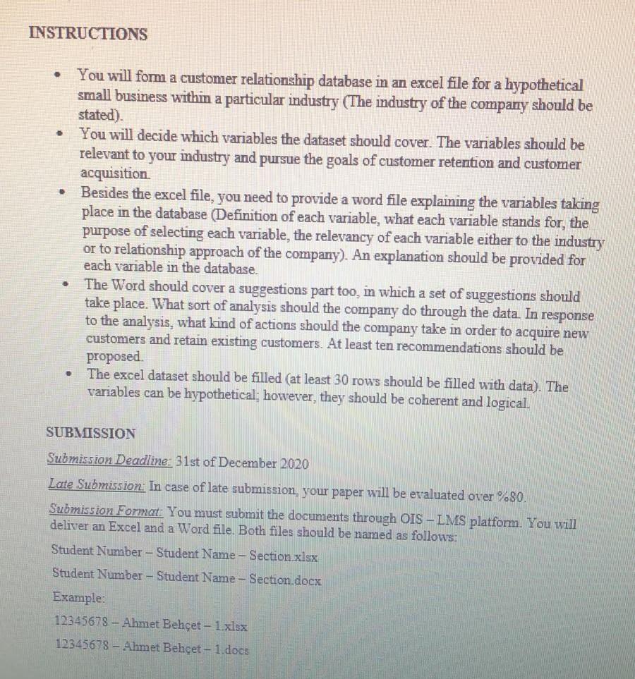 INSTRUCTIONS . You will form a customer