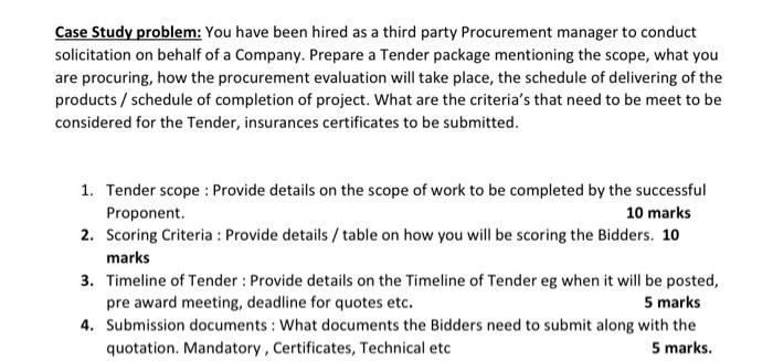 Just Question 4 Case Study problem: You have been