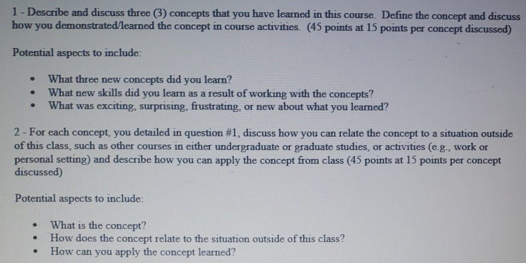 I chose the concepts process design analysis and