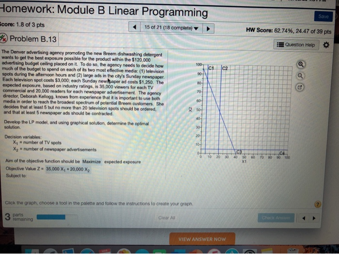 Save Homework: Module B Linear Programming Score: