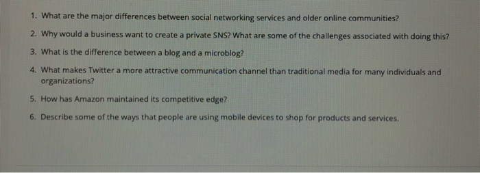 1. What are the major differences between social