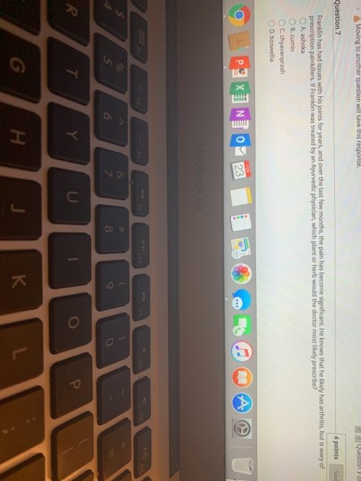 Moving to another question will save this