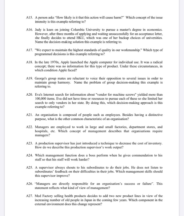 A15. A person asks "How likely is it that this