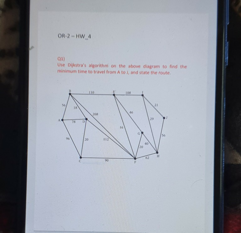 OR-2 - HW_4 01) Use Dijkstra's algorithm on the